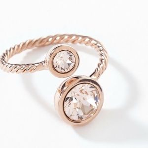 Touchstone Crystal Curled Up Ring Blush